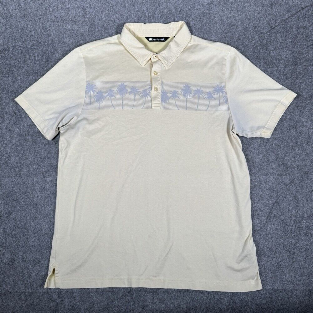 Travis Mathew - Shirt Yellow Polo Palm Tree Short Sleeve Men's - Size L